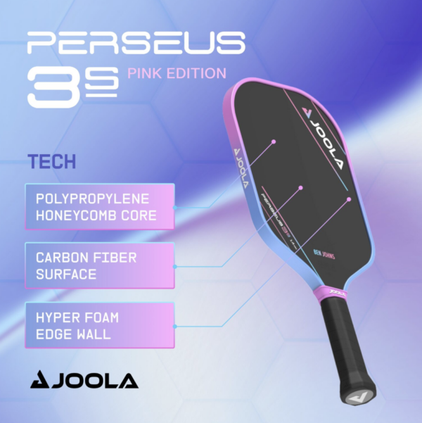 JOOLA Ben Johns Perseus 3S 16mm Pickleball Paddle – Special Edition (Pink) - Image 3